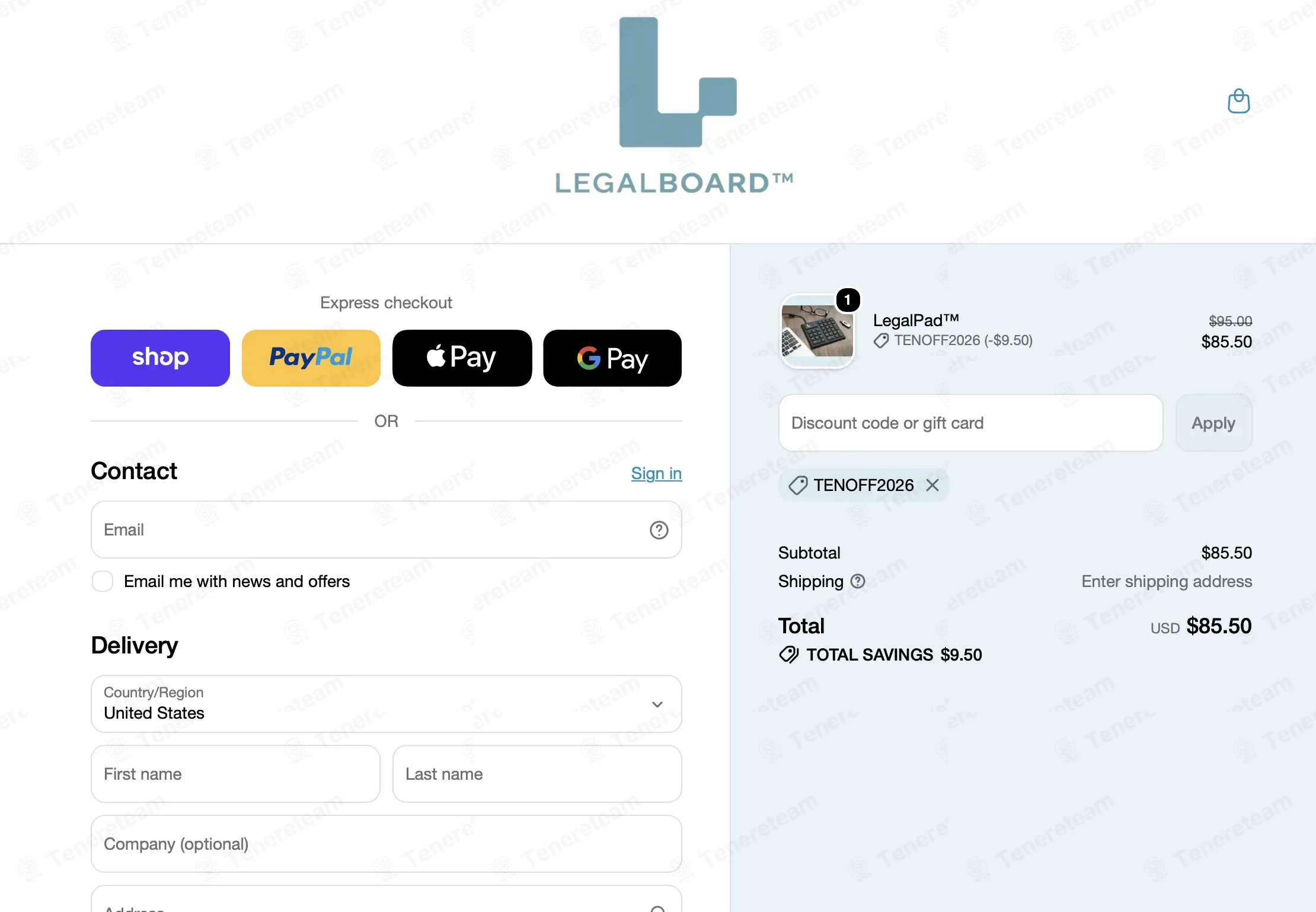 LegalBoard coupon code: 10% off with tenoff2026. Tested and valid as 4 weeks ago.