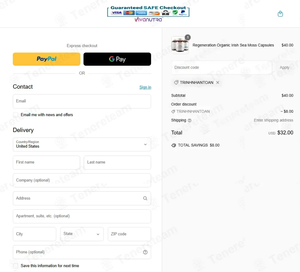 Viva Nutra coupon code: 20% off with TRINHNHANTOAN. Tested and valid as 2 weeks ago.