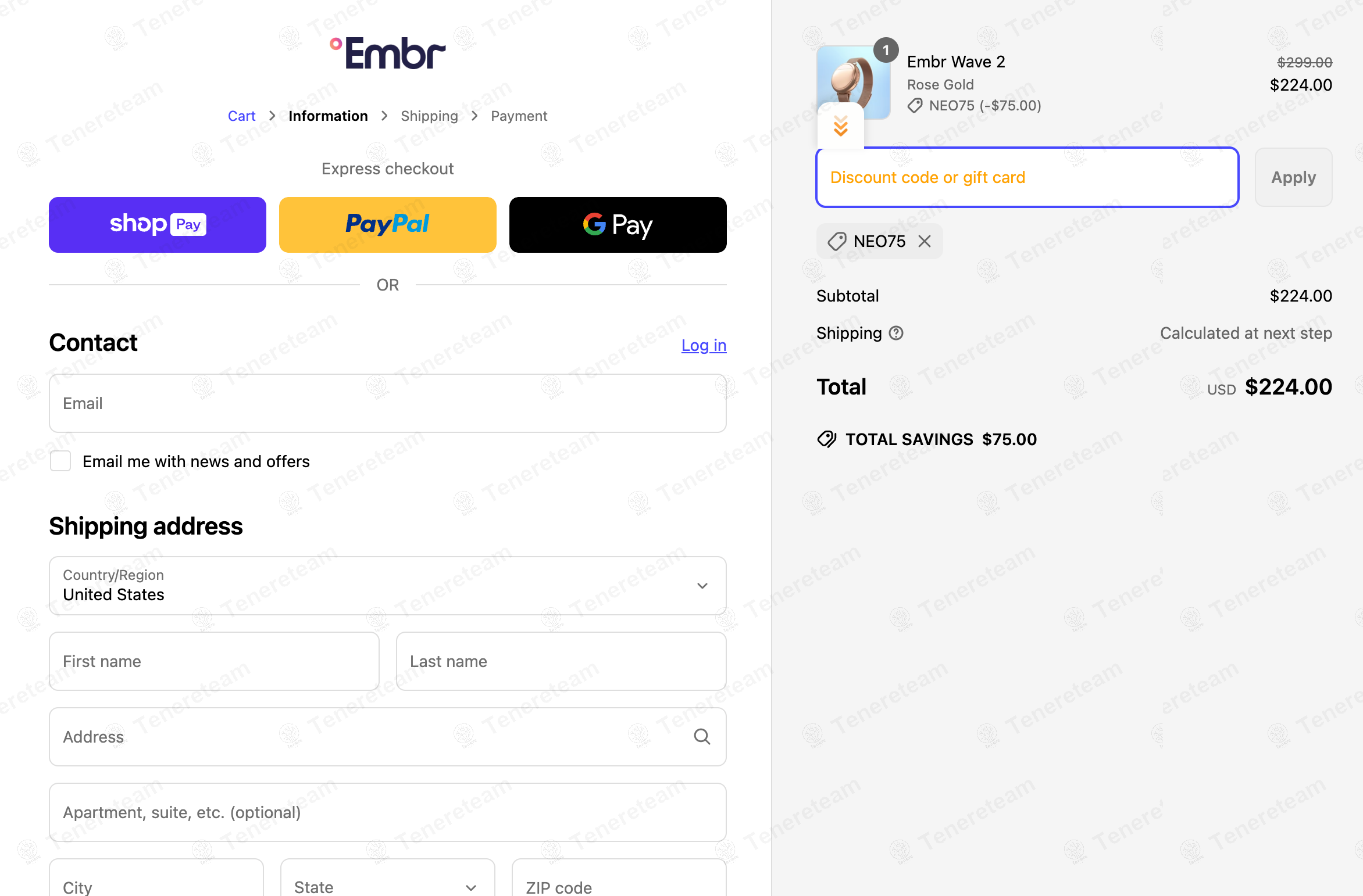 Embr Labs coupon code: $75 off with NEO75. Tested and valid as 1 year ago.