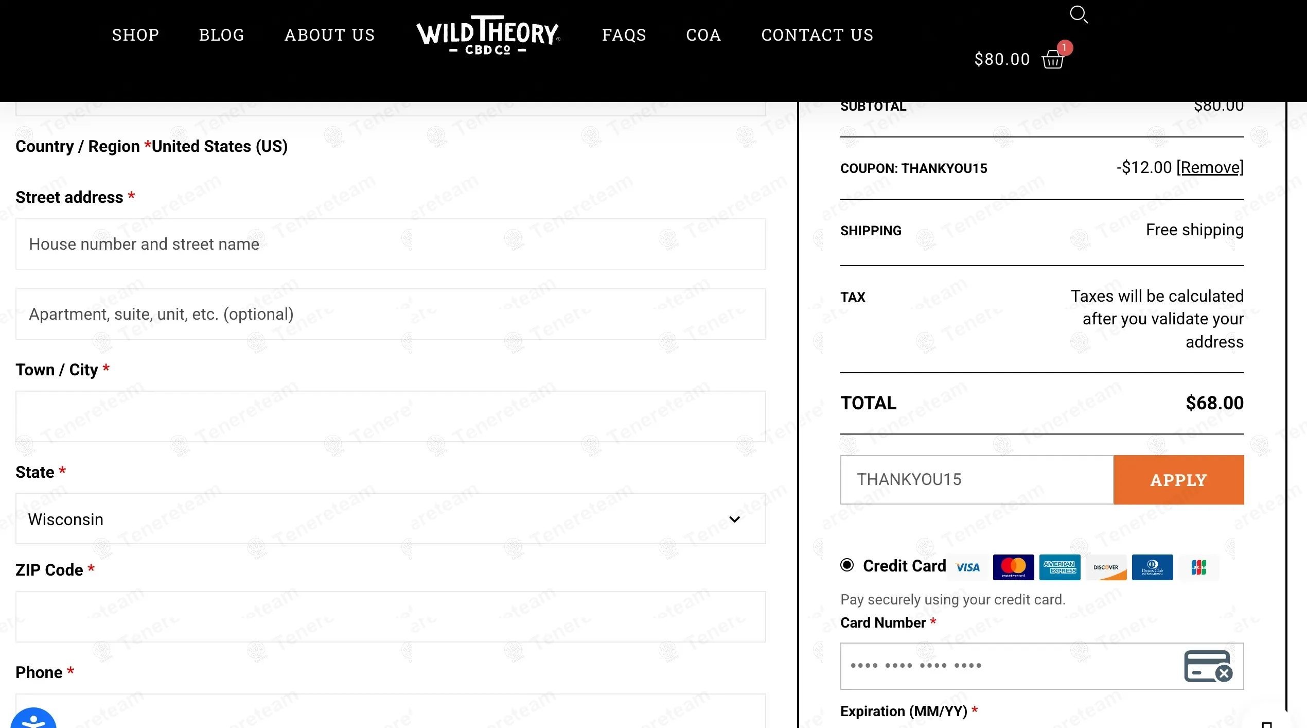 Wild Theory coupon code: 15% off with THANKYOU15. Tested and valid as 10 months ago.