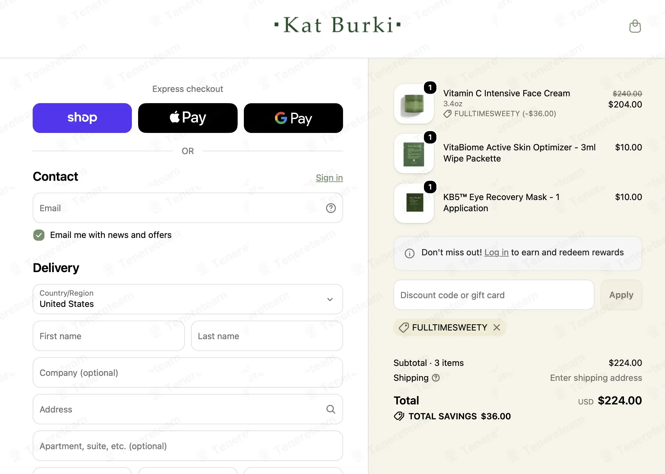 Kat Burki Skincare coupon code: 15% off with FULLTIMESWEETY. Tested and valid as 1 week ago.