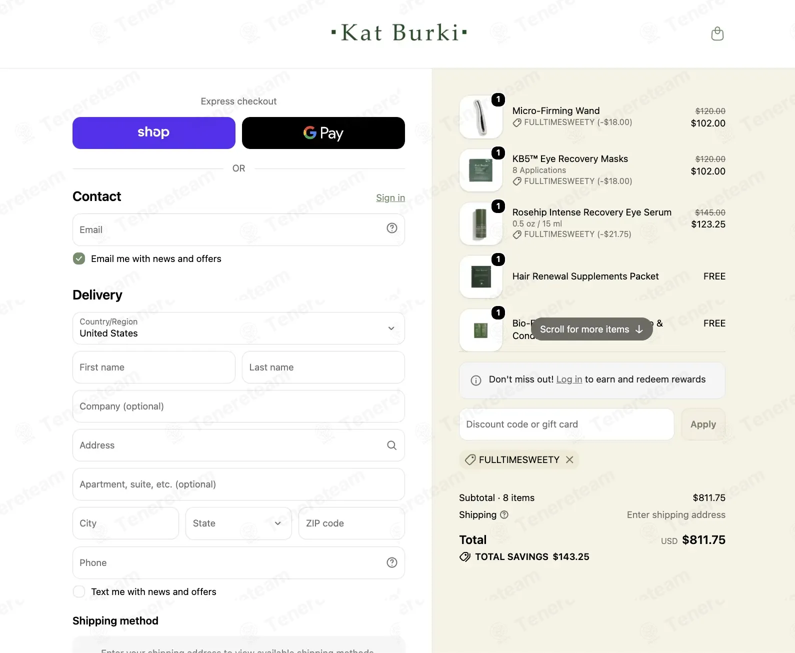 Kat Burki Skincare coupon code: 15% off with FULLTIMESWEETY. Tested and valid as 1 week ago.