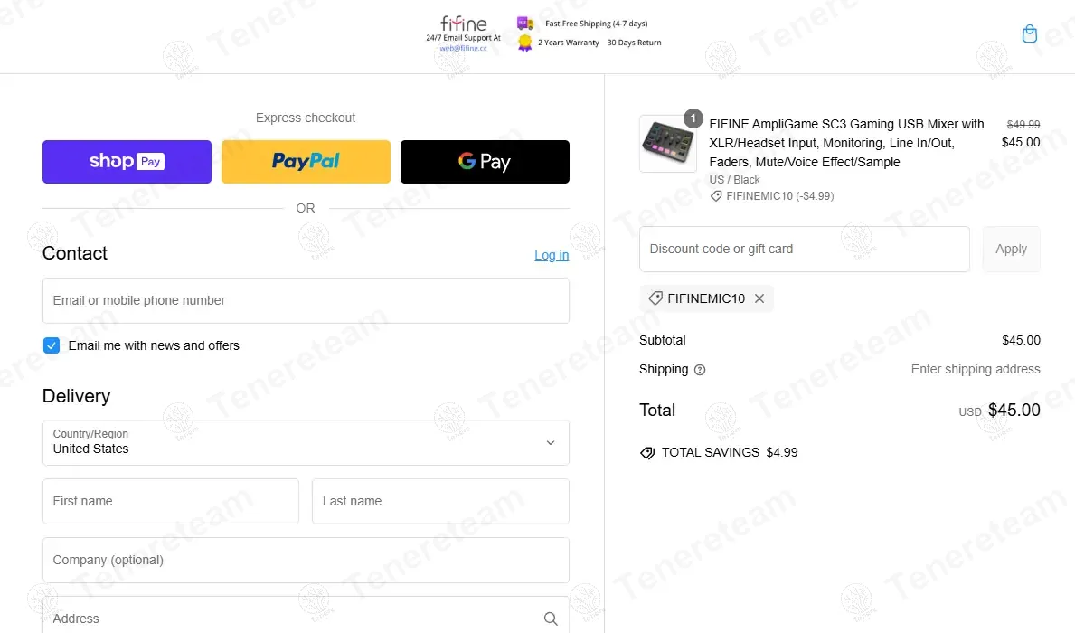 Fifine Microphone coupon code: 10% off with FifineMic10. Tested and valid as 1 year ago.