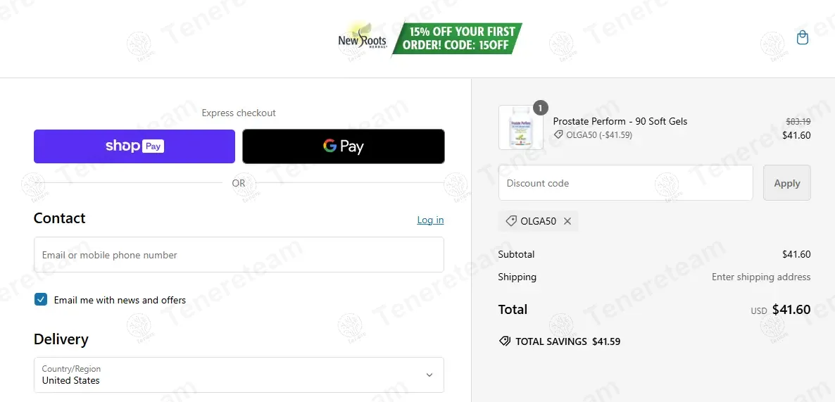 New Roots Herbal coupon code: 50% off with OLGA50. Tested and valid as 1 year ago.