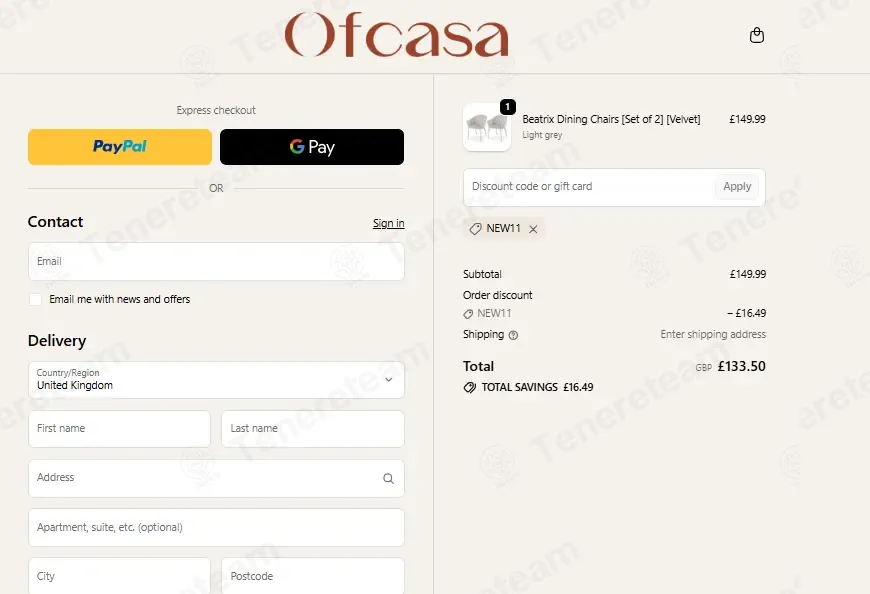 Ofcasa Furniture coupon code: 11% off with NEW11. Tested and valid as 3 months ago.