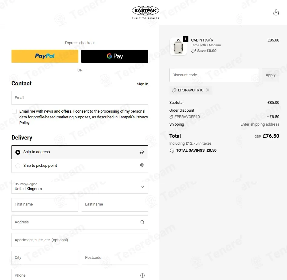 EastPak coupon code: 10% off with EPBRAVOFR10. Tested and valid as 6 days ago.