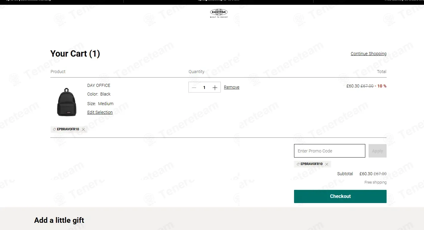 EastPak coupon code: 10% off with EPBRAVOFR10. Tested and valid as 6 days ago.