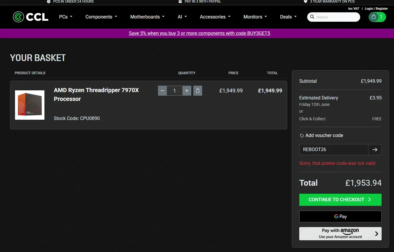 CCLOnline coupon code: 10% off with REBOOT26. Tested and valid as 1 week ago.