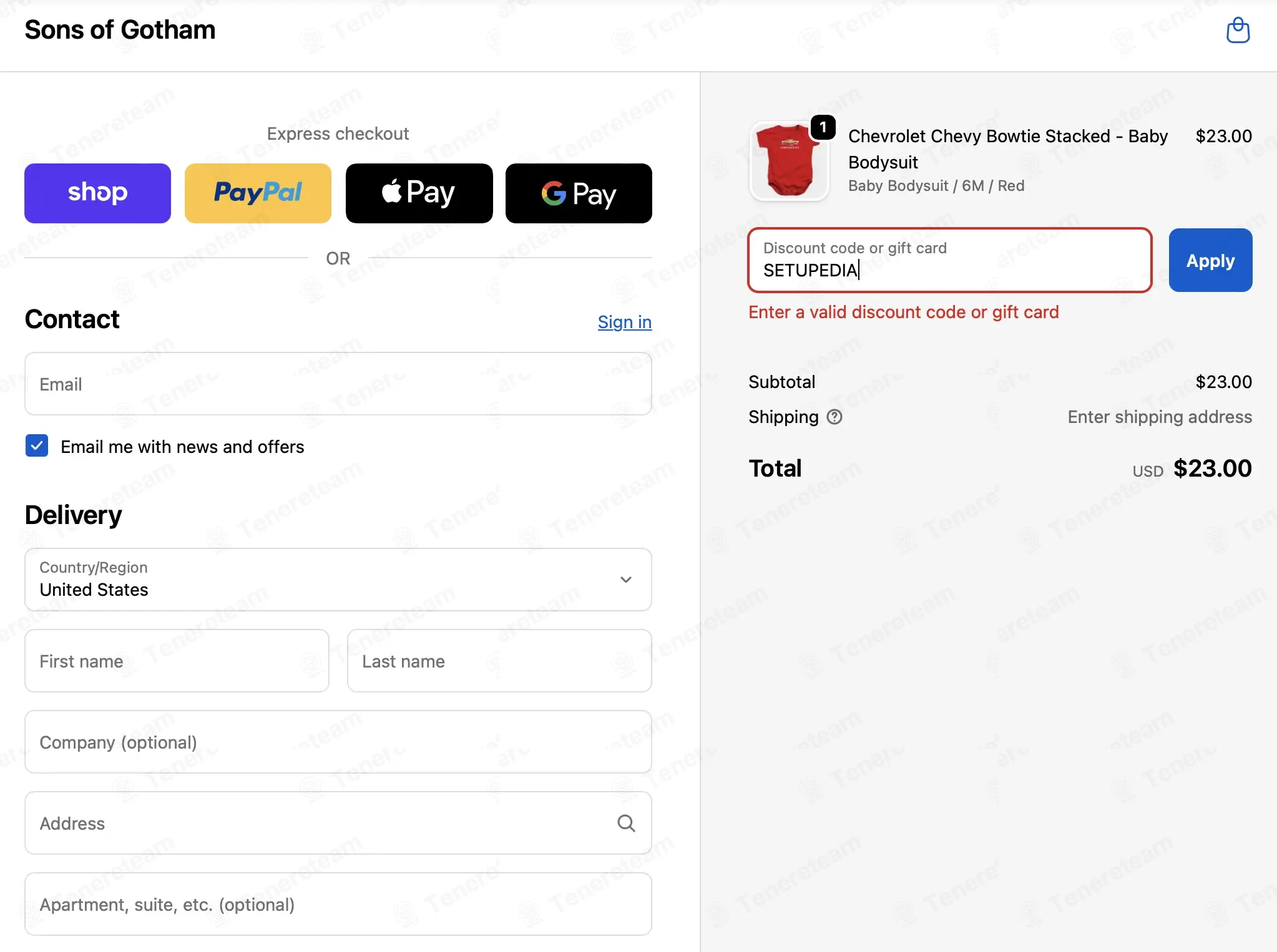 Sons of Gotham coupon code: 10% off with SETUPEDIA. Tested and valid as 3 months ago.