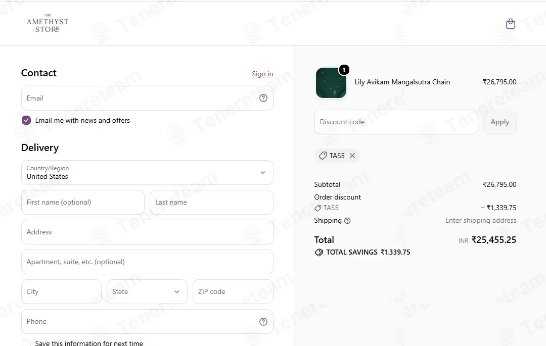 The Amethyst Store coupon code: 5% off with TAS5. Tested and valid as 1 month ago.