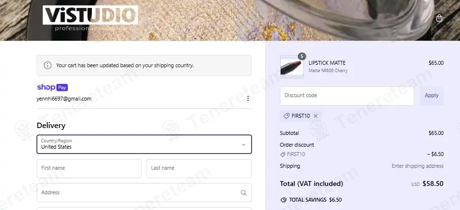 Vistudio Cosmetics coupon code: 10% off with FIRST10. Tested and valid as 1 year ago.