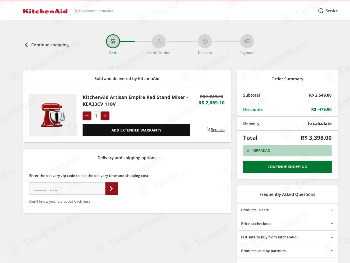 Kitchenaid BR coupon code: 10% off with 10PRAKAD. Tested and valid as 1 month ago.