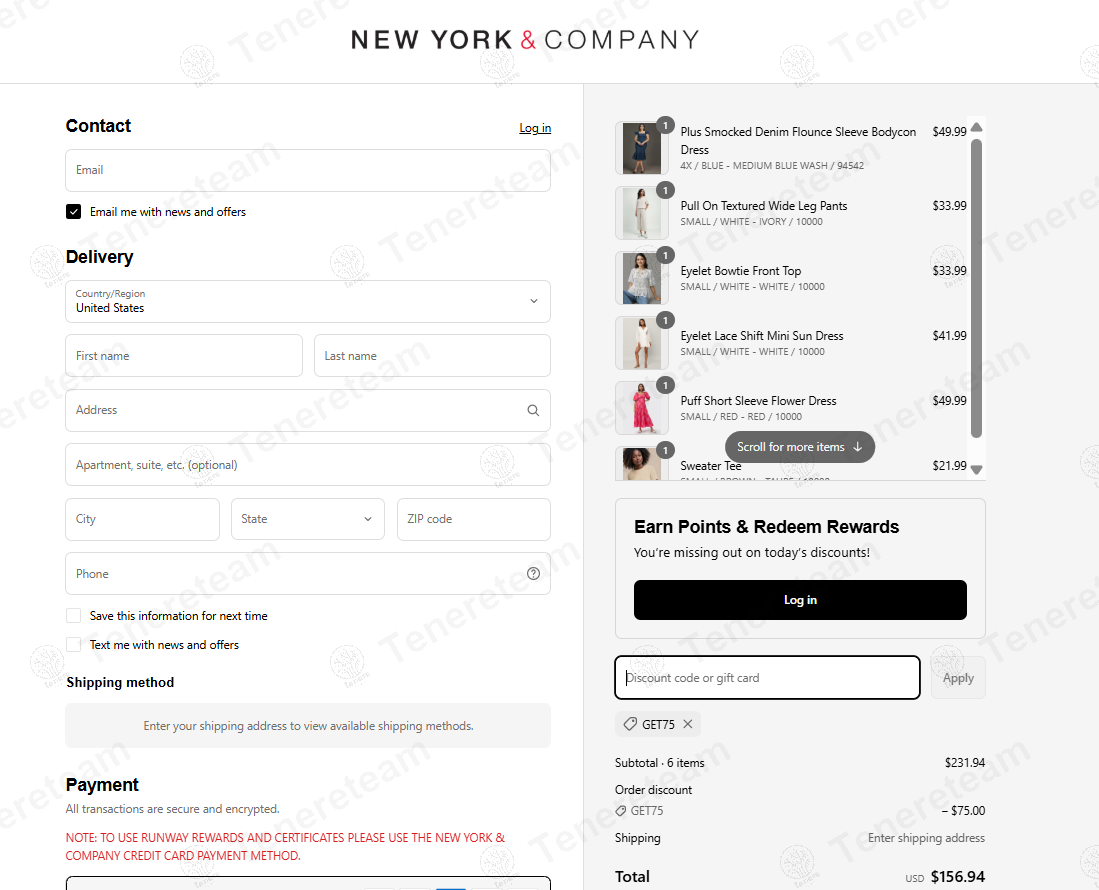New York & Company coupon code: $75 off with GET75. Tested and valid as 11 months ago.