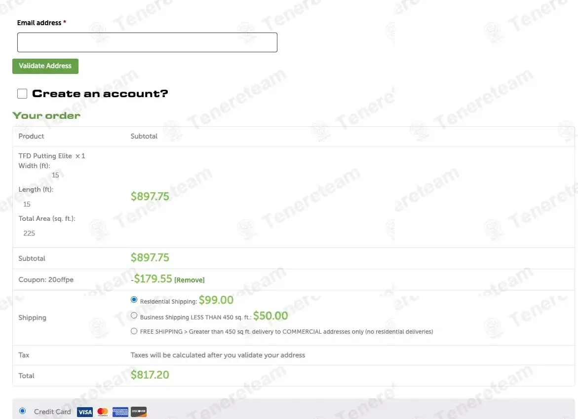 Turf Factory Direct coupon code: 20% off with 20OFFPE. Tested and valid as 3 months ago.