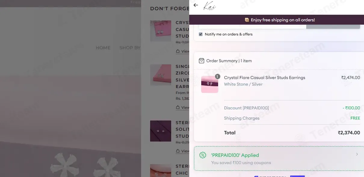 Kai Jewel apply coupon code
