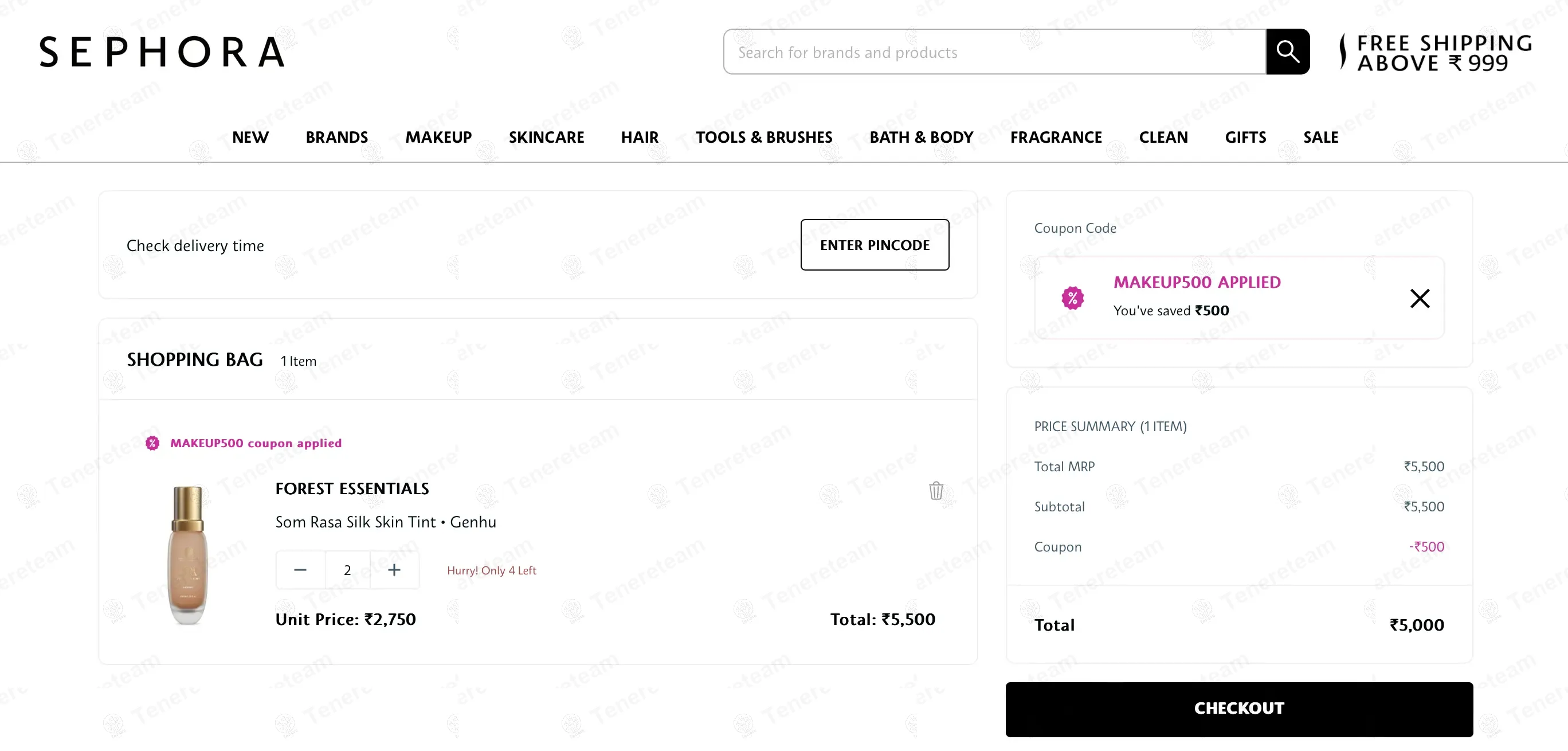 Sephora IN coupon code: Rs500 off with MAKEUP500. Tested and valid as 10 months ago.