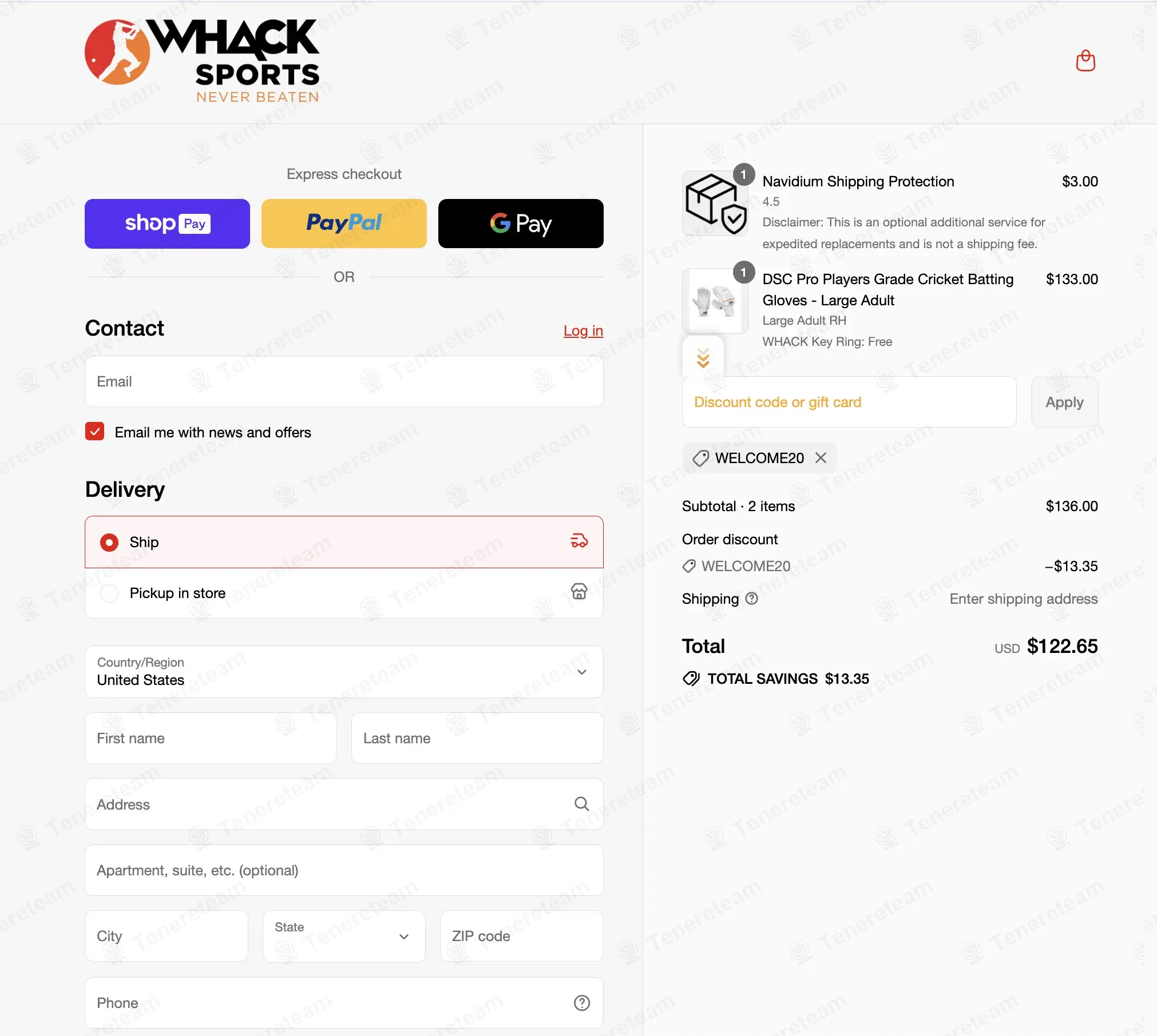 Whack Sports coupon code: 10% off with WELCOME20. Tested and valid as 10 months ago.