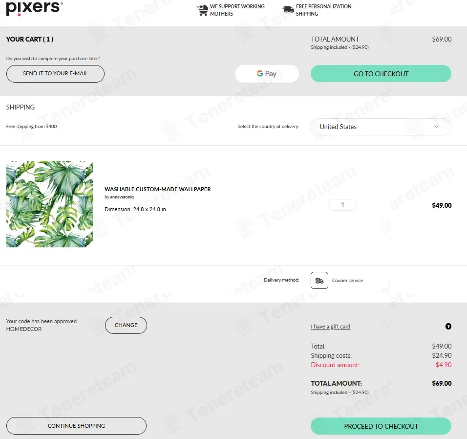 Pixers US coupon code: 10% off with HOMEDECOR. Tested and valid as 1 week ago.