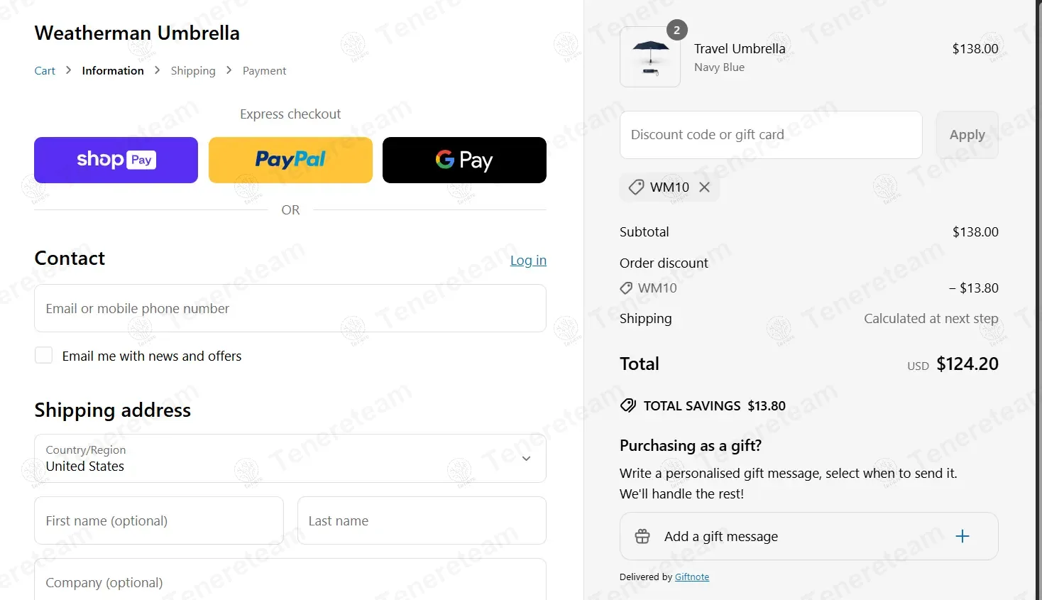 Weatherman Umbrella coupon code: 10% off with WM10. Tested and valid as 1 year ago.