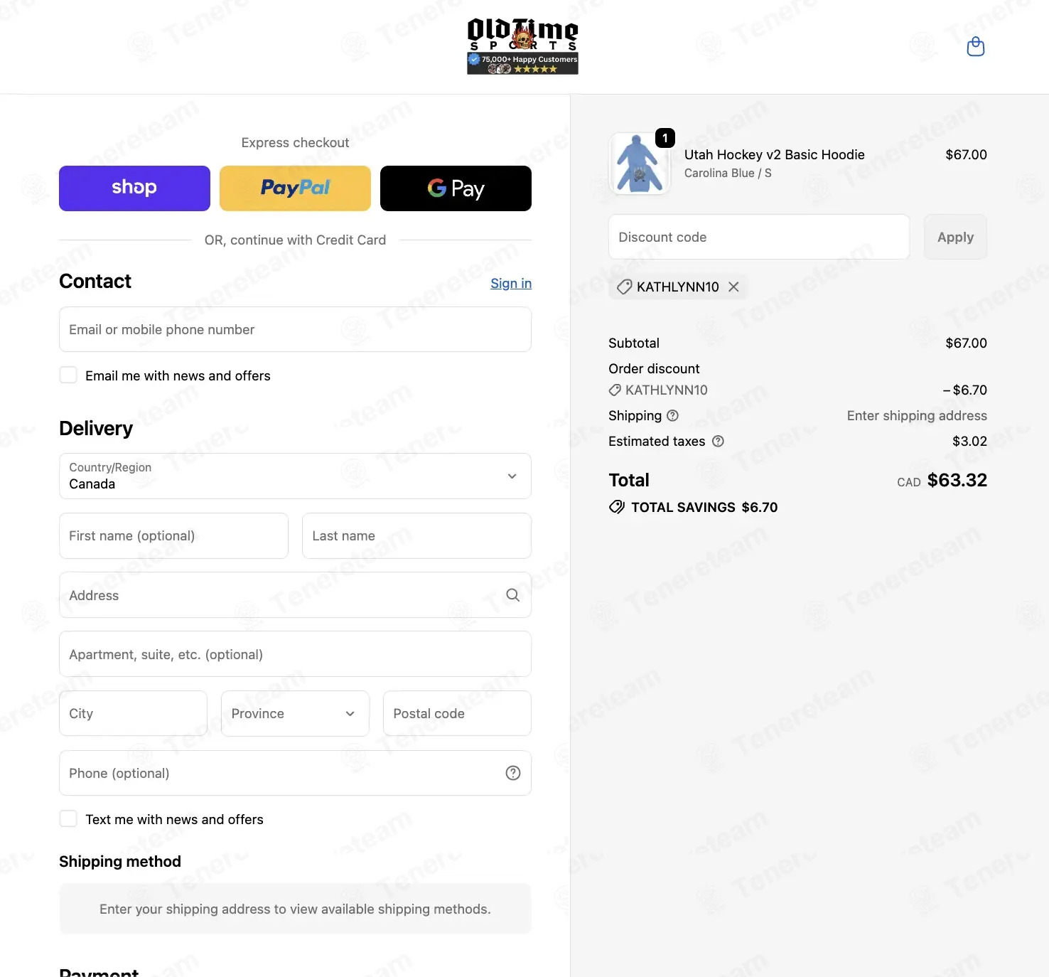Old Time Sports coupon code: 10% off with KATHLYNN10. Tested and valid as 2 weeks ago.