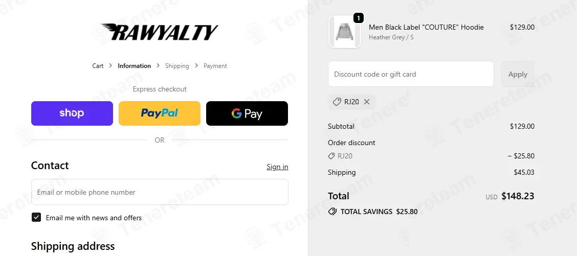 Rawyalty Clothing coupon code: 20% off with RJ20. Tested and valid as 8 months ago.
