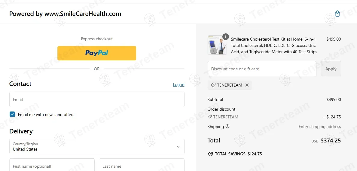 Smile Care Health coupon code: 25% off with TENERETEAM. Tested and valid as 1 year ago.