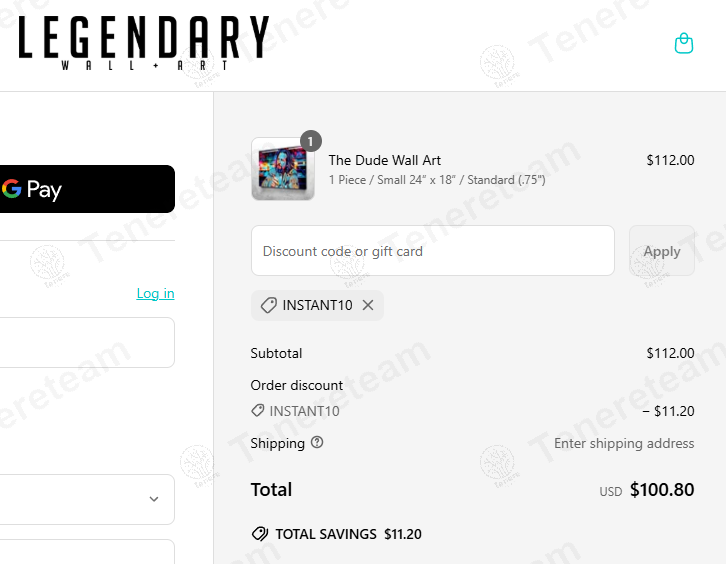 Legendary Wall Art coupon code: 10% off with INSTANT10. Tested and valid as 1 year ago.