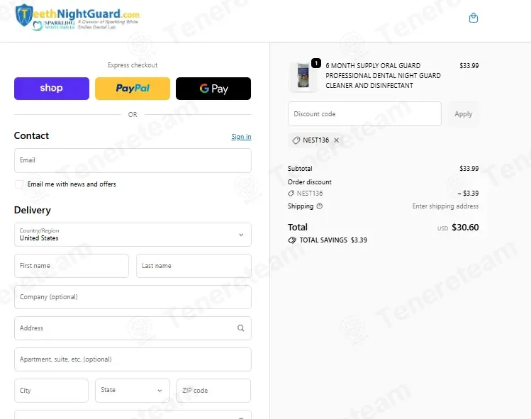 Teeth Night Guard coupon code: 10% off with NEST136. Tested and valid as 1 month ago.