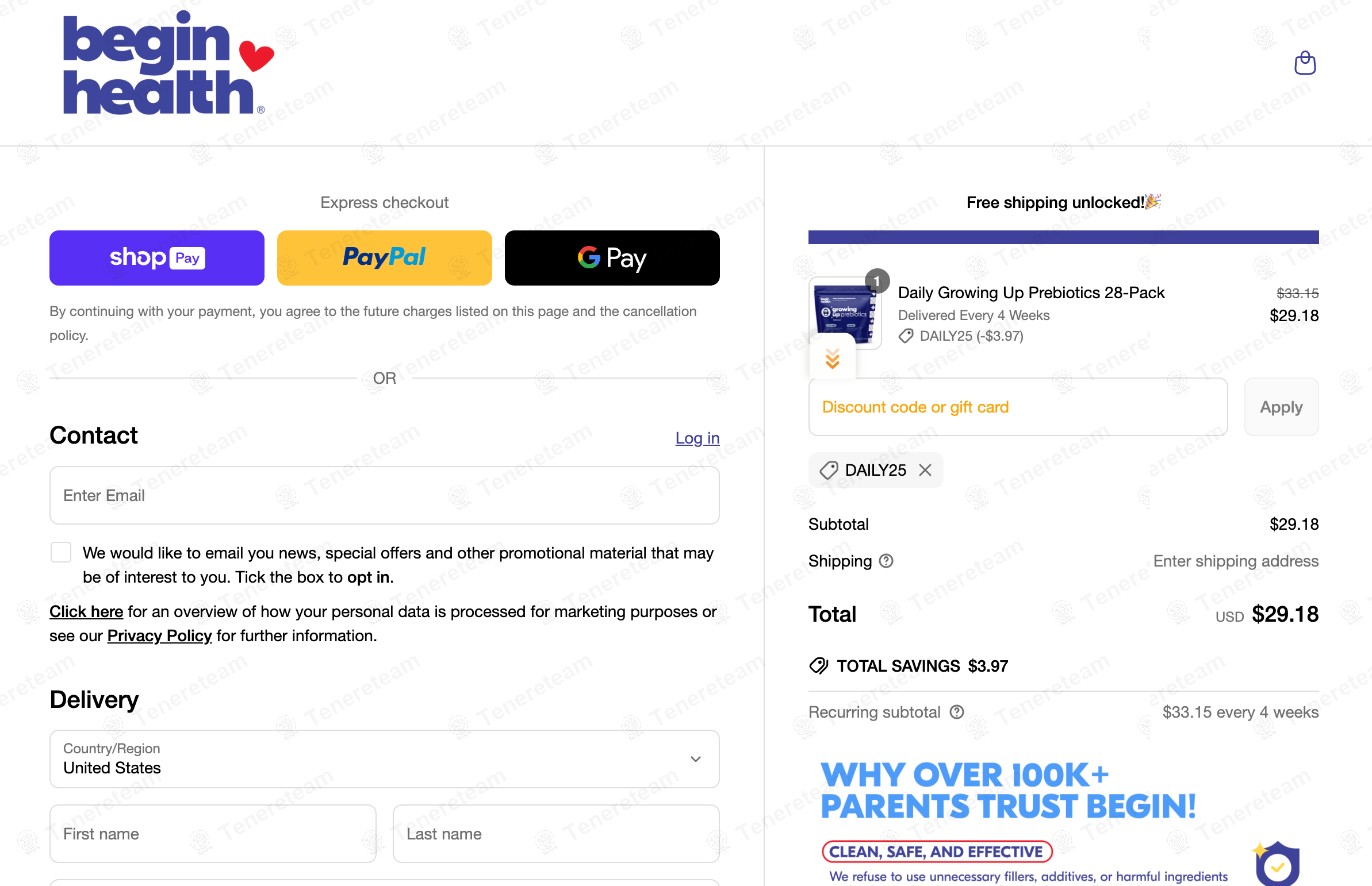 Begin Health coupon code: 12% off with DAILY25. Tested and valid as 1 year ago.