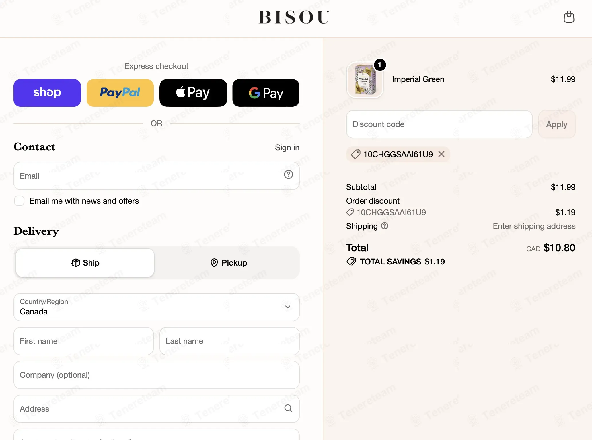 Bisou Bar coupon code verified as working at checkout