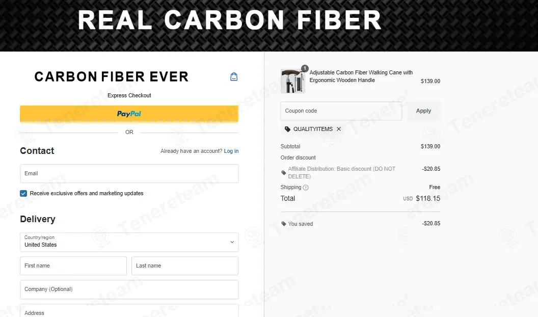 Carbon Fiber Ever coupon code: 15% off with QUALITYITEMS. Tested and valid as 1 week ago.