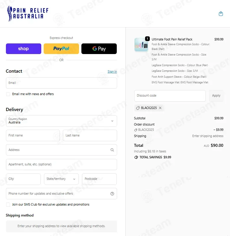 Pain Relief Australia coupon code: 10% off with BLACK2025. Tested and valid as 6 months ago.