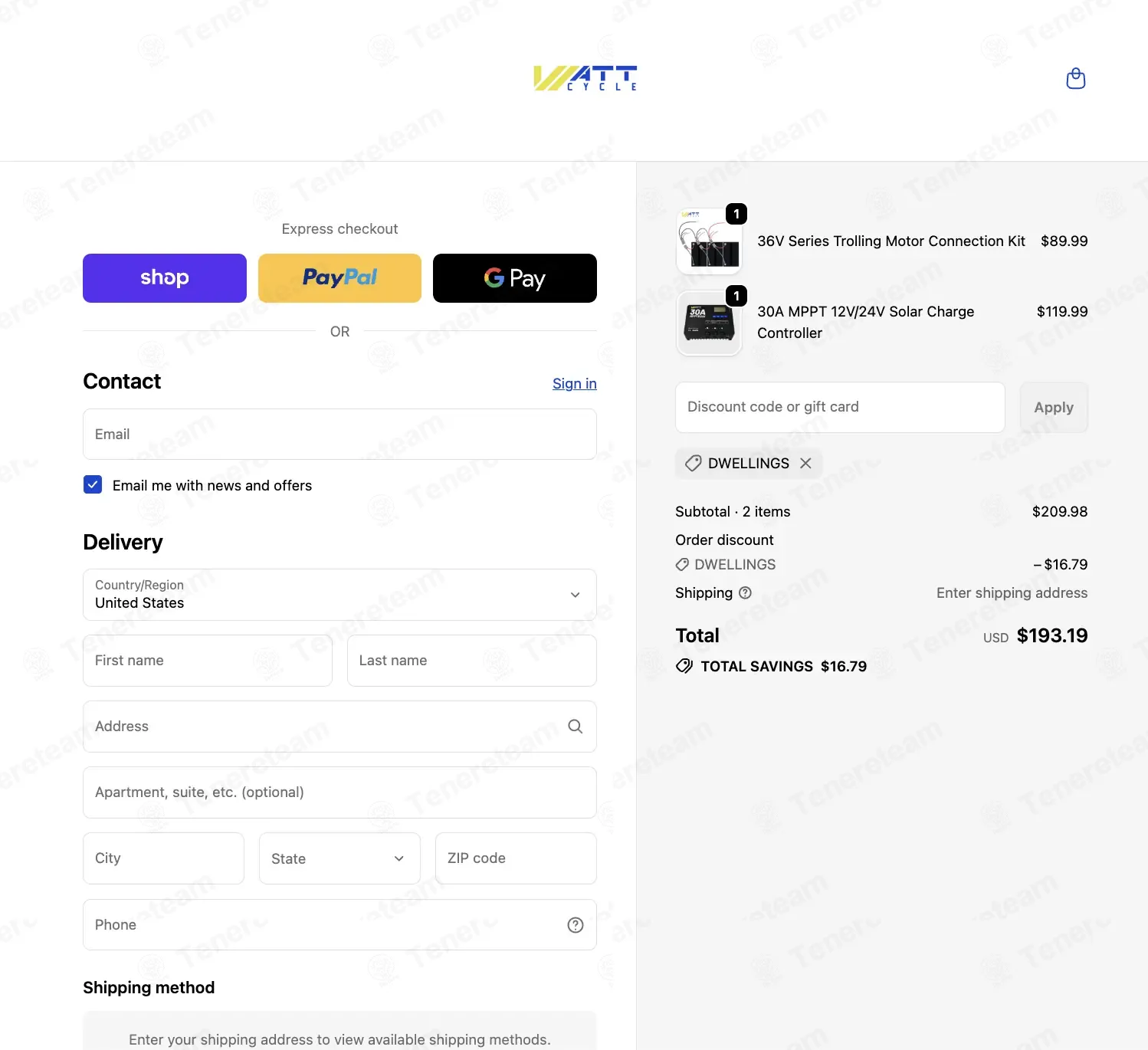 Watt Cycle coupon code: 8% off with DWELLINGS. Tested and valid as 6 months ago.