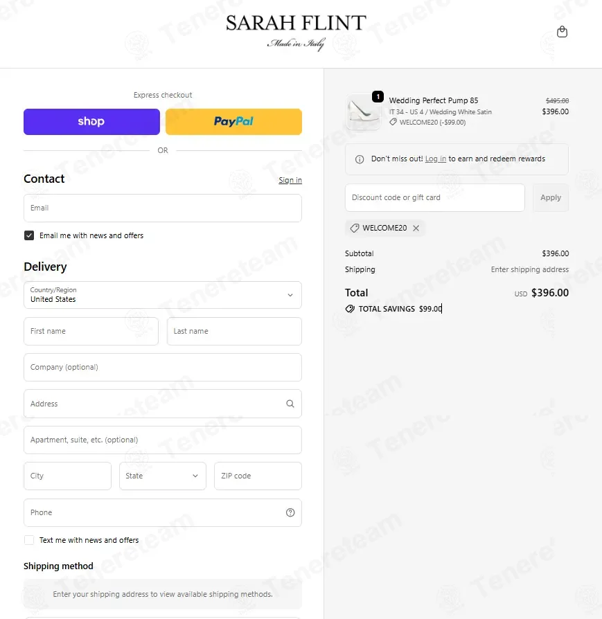 Sarah Flint coupon code: 20% off with WELCOME20. Tested and valid as 5 months ago.