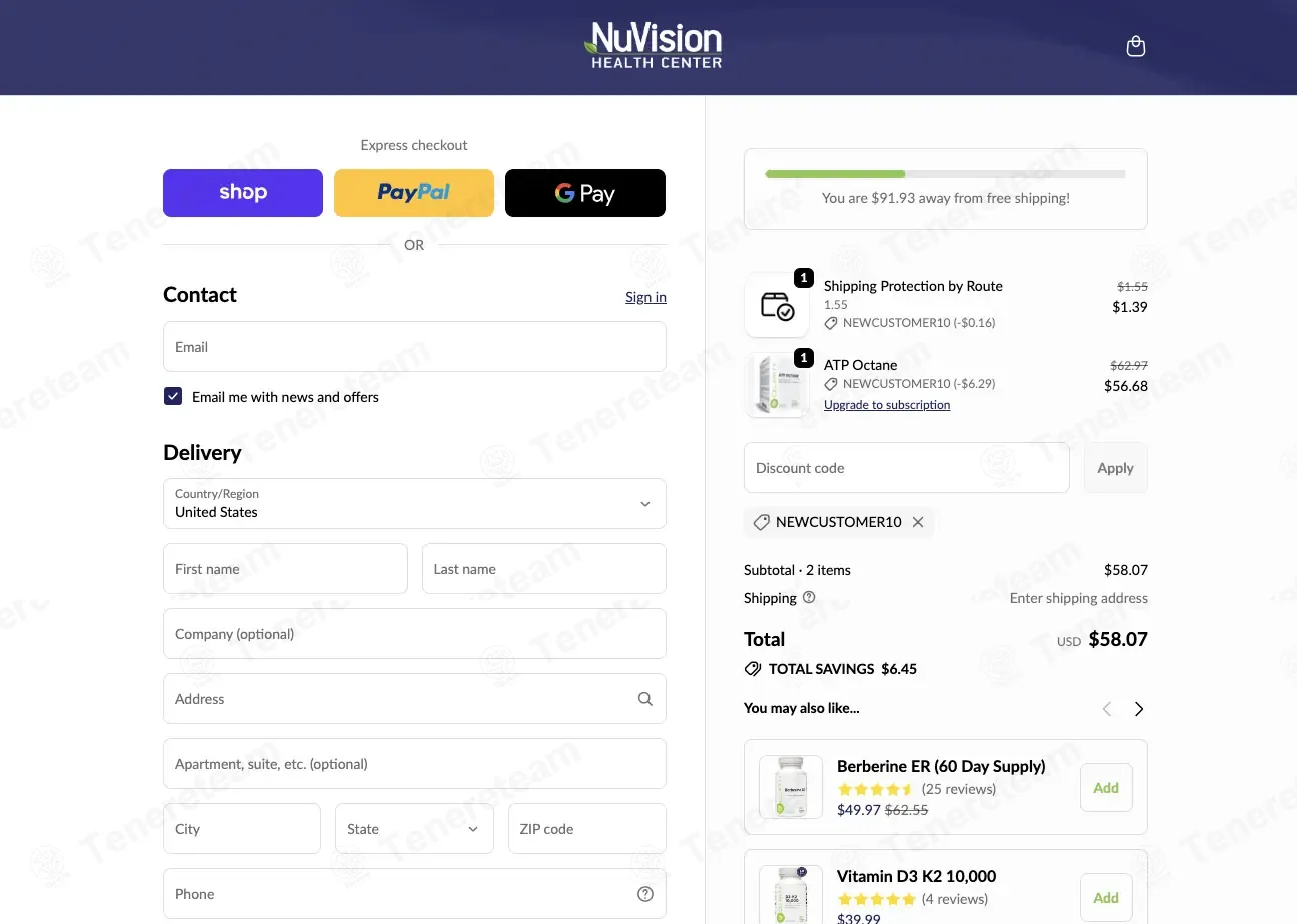 NuVision Health Center coupon code: 10% off with NEWCUSTOMER10. Tested and valid as 1 week ago.