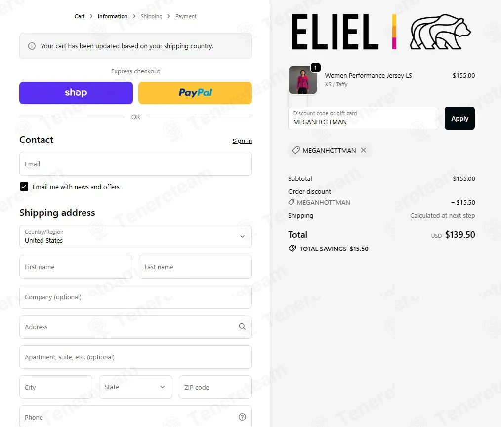 Eliel Cycling coupon code: 10% off with MEGANHOTTMAN. Tested and valid as 7 months ago.