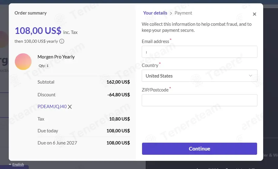 Morgen apply coupon code