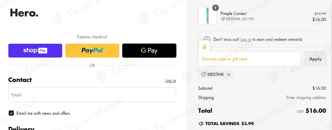 Hero Cosmetics coupon code: 20% off with KRISTINK. Tested and valid as 1 year ago.