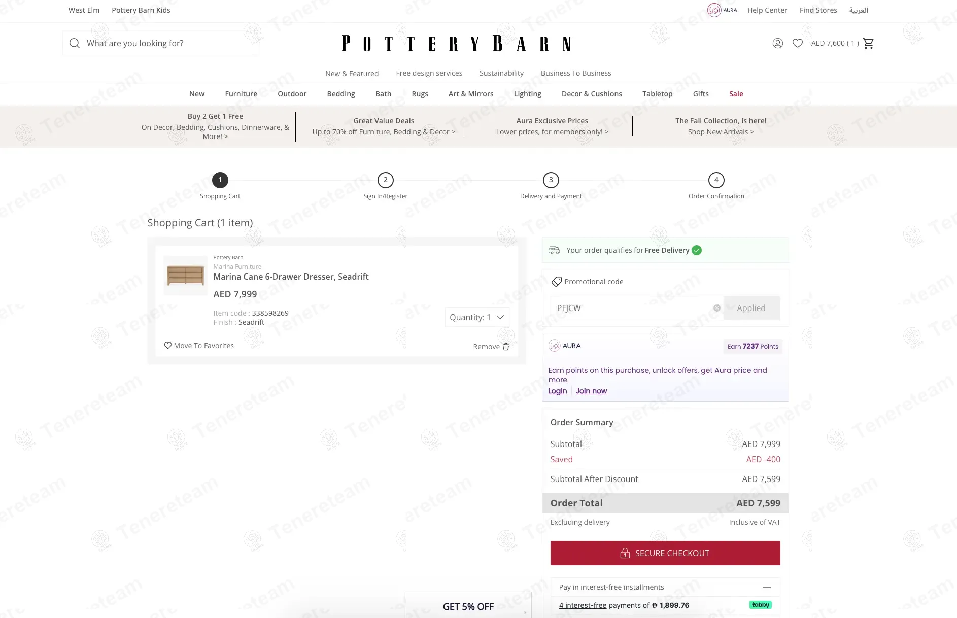Pottery Barn AE coupon code: 5% off with PFJCW. Tested and valid as 9 months ago.
