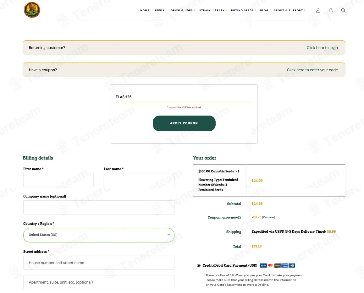 Royal King Seeds coupon code: 25% off with FLASH25. Tested and valid as 4 months ago.