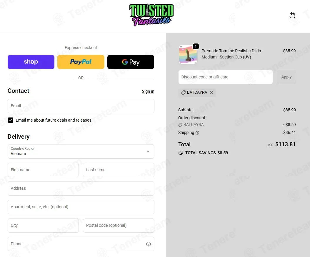 Twisted Fantasies coupon code: 10% off with BATCAYRA. Tested and valid as 5 days ago.
