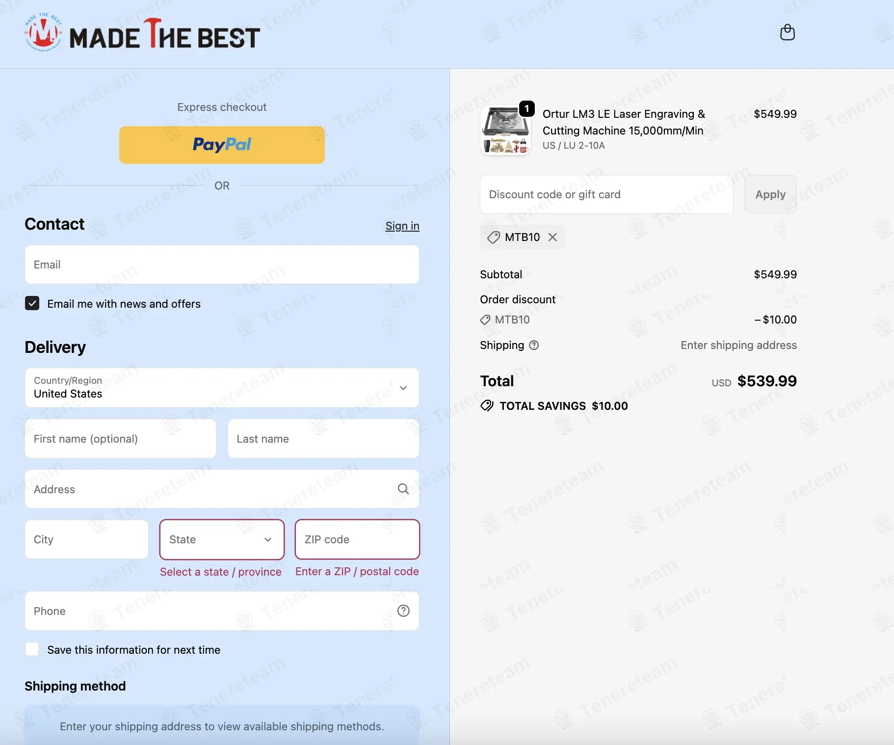 Made The Best coupon code: $10 off with MTB10. Tested and valid as 9 months ago.