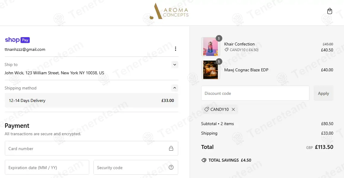 Aroma Concepts UK coupon code: 10% off with Candy10. Tested and valid as 9 months ago.