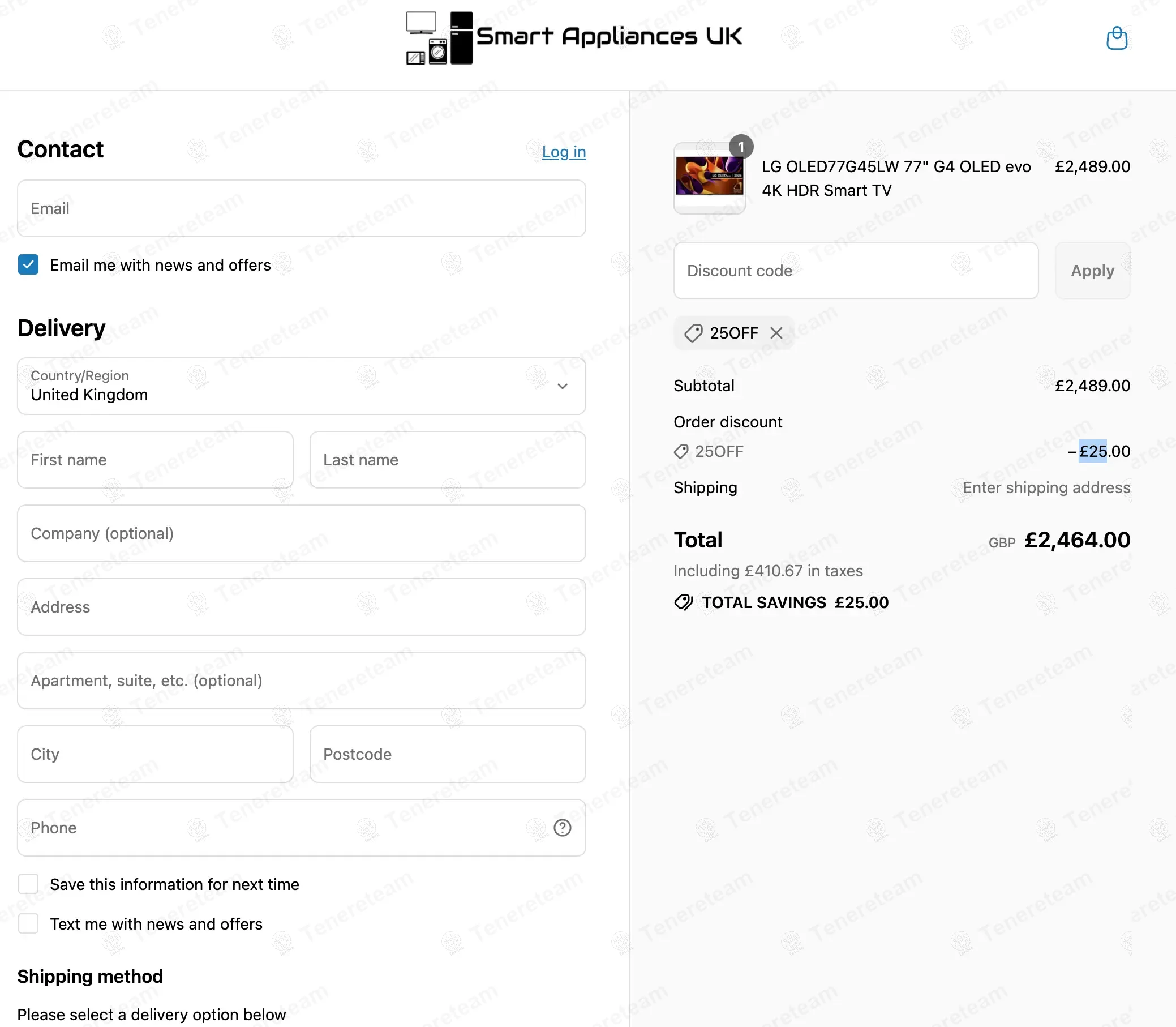 Smart Appliances Uk coupon code: £25 off with 25OFF. Tested and valid as 11 months ago.