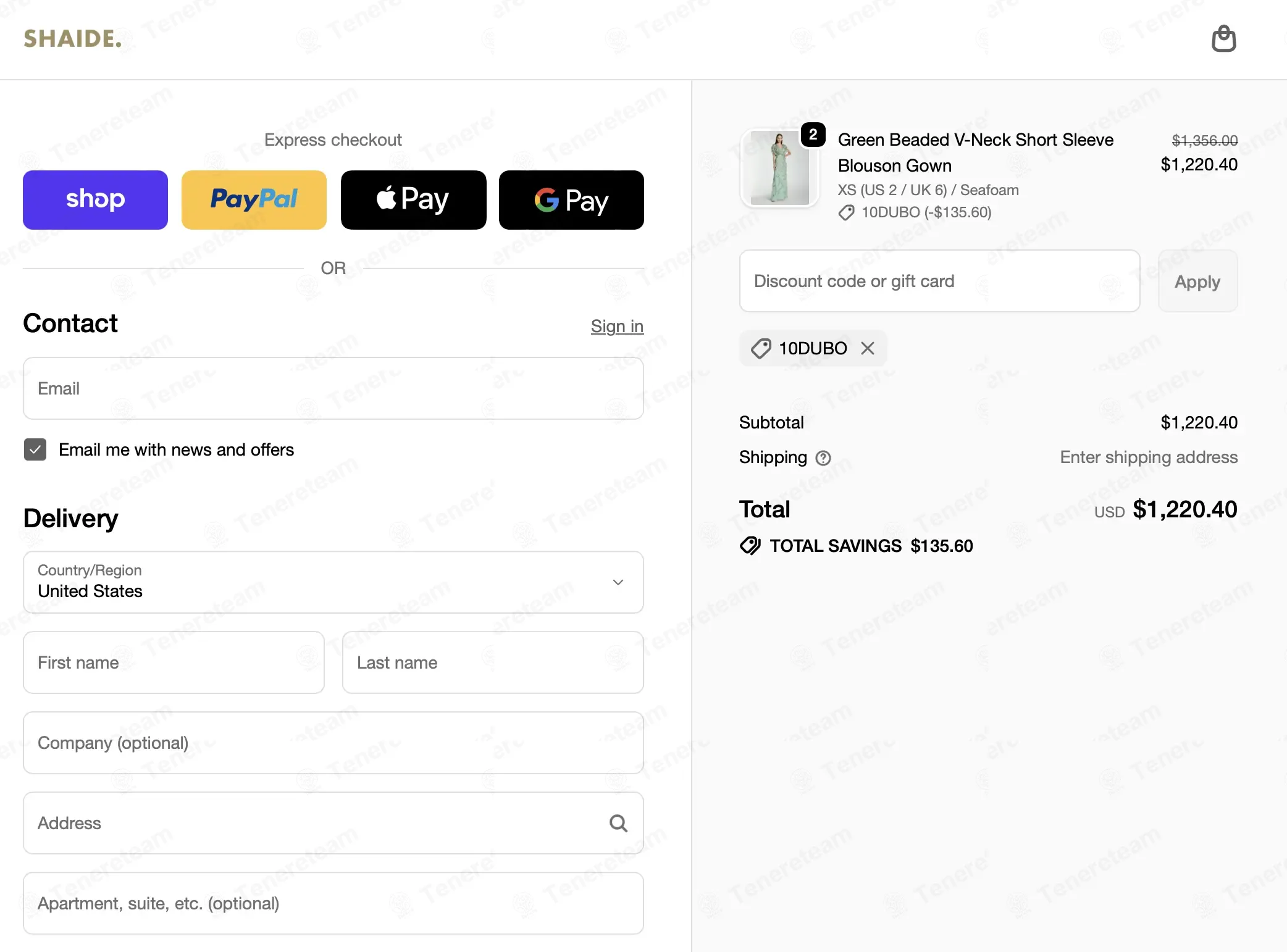 Shaide Boutique coupon code: 10% off with 10DUBO. Tested and valid as 1 month ago.