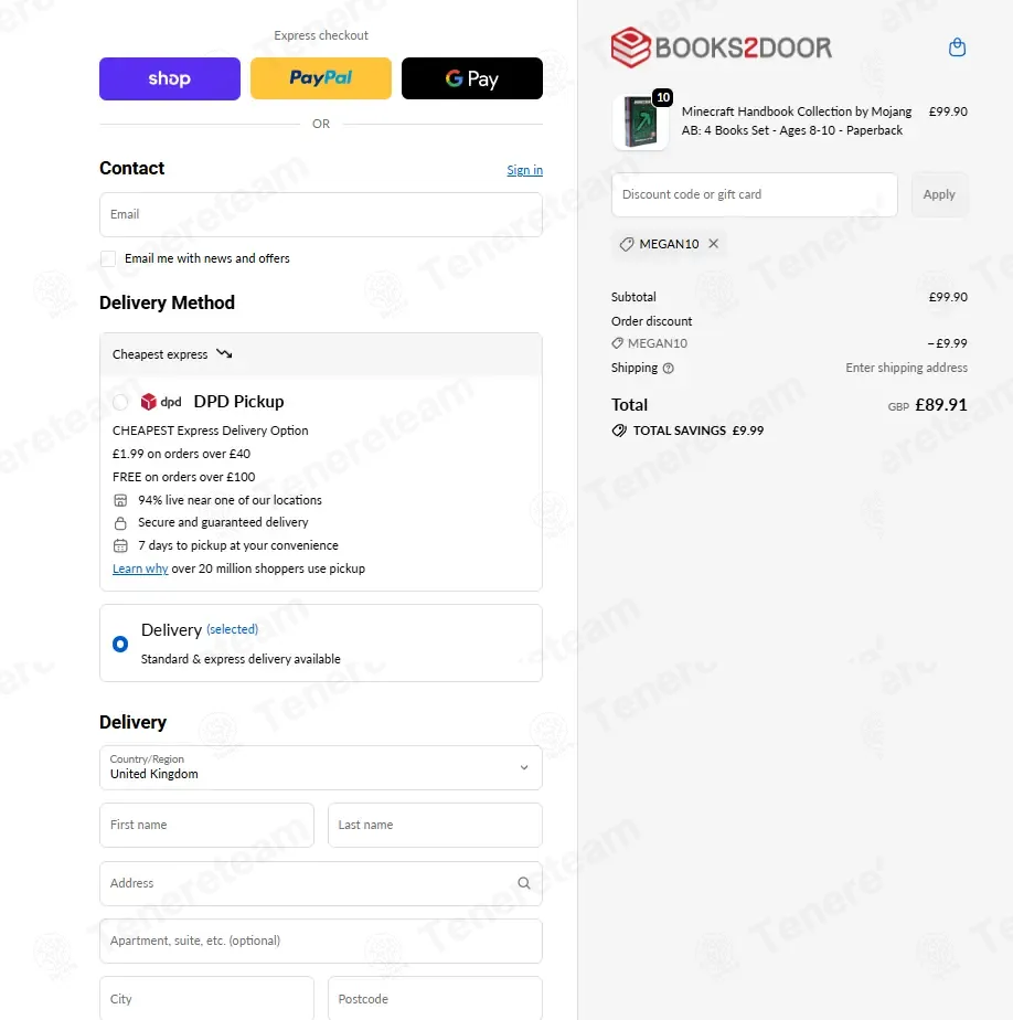 Books2door coupon code: 10% off with MEGAN10. Tested and valid as 2 months ago.