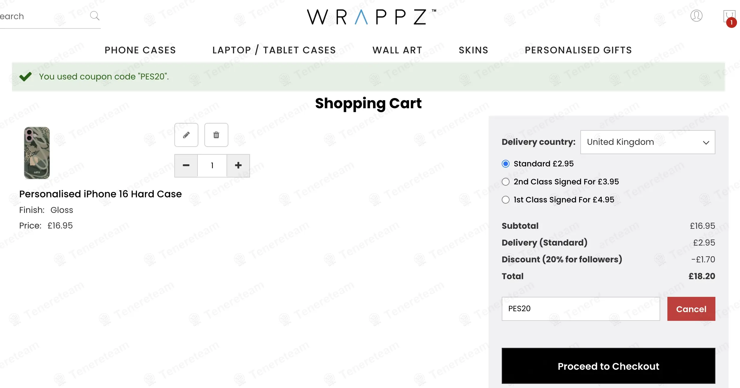 Wrappz coupon code: 20% off with PES20. Tested and valid as 1 year ago.