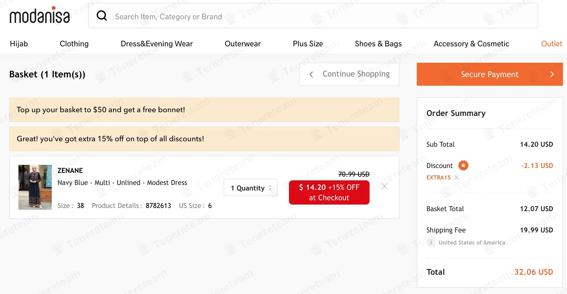 Modanisa coupon code: 15% off with EXTRA15. Tested and valid as 1 year ago.