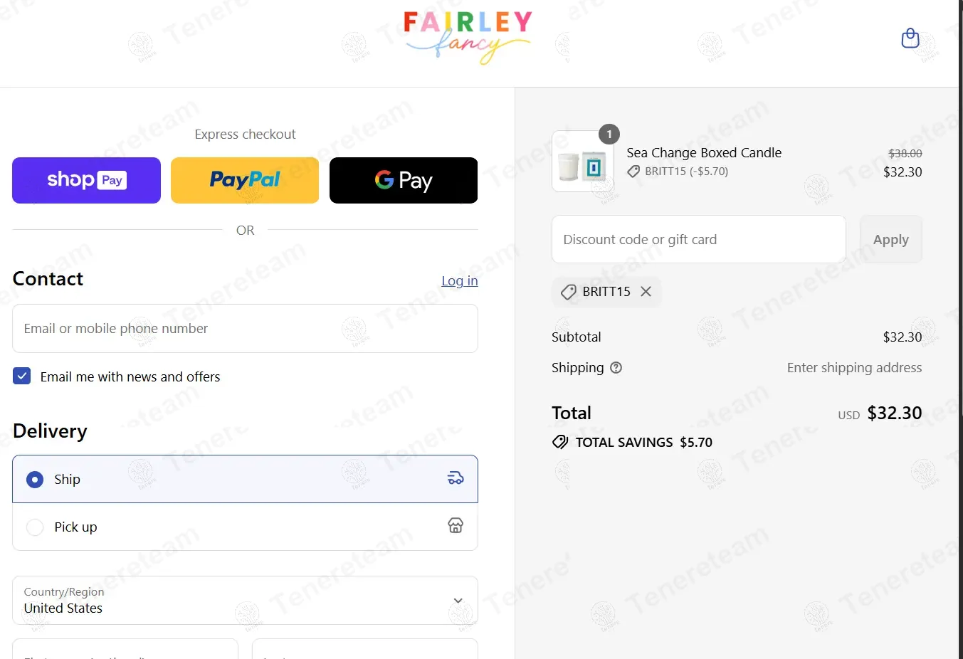 Fairley Fancy coupon code re-checked and confirmed working at checkout