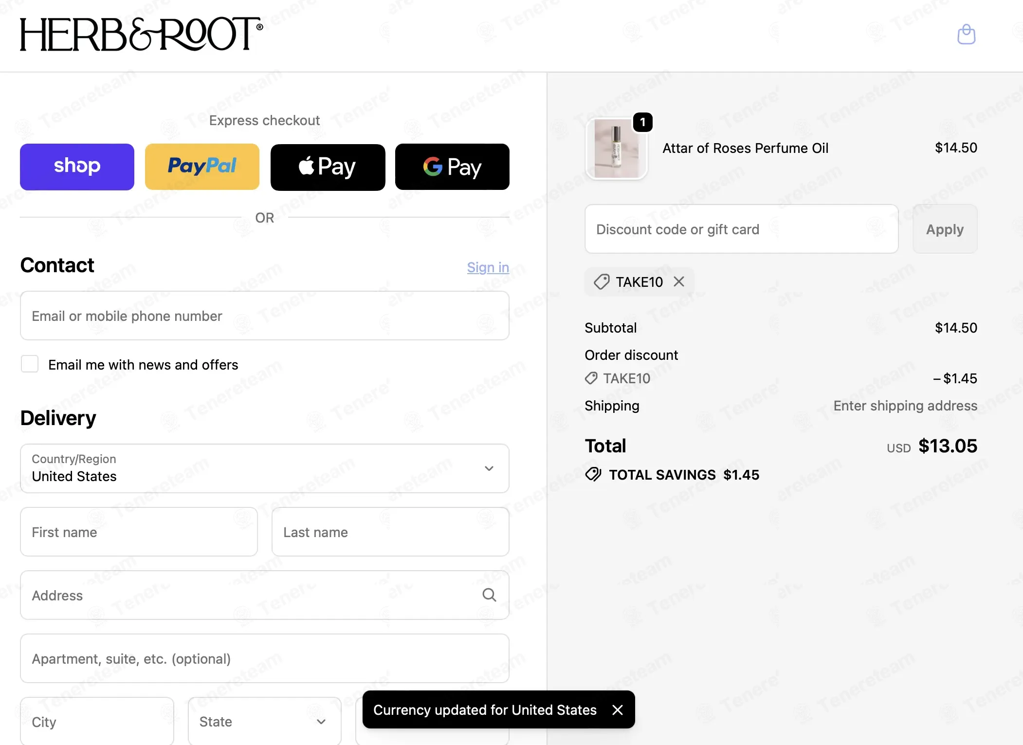 Herb And Root coupon code: 10% off with TAKE10. Tested and valid as 1 month ago.